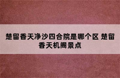 楚留香天净沙四合院是哪个区 楚留香天机阁景点